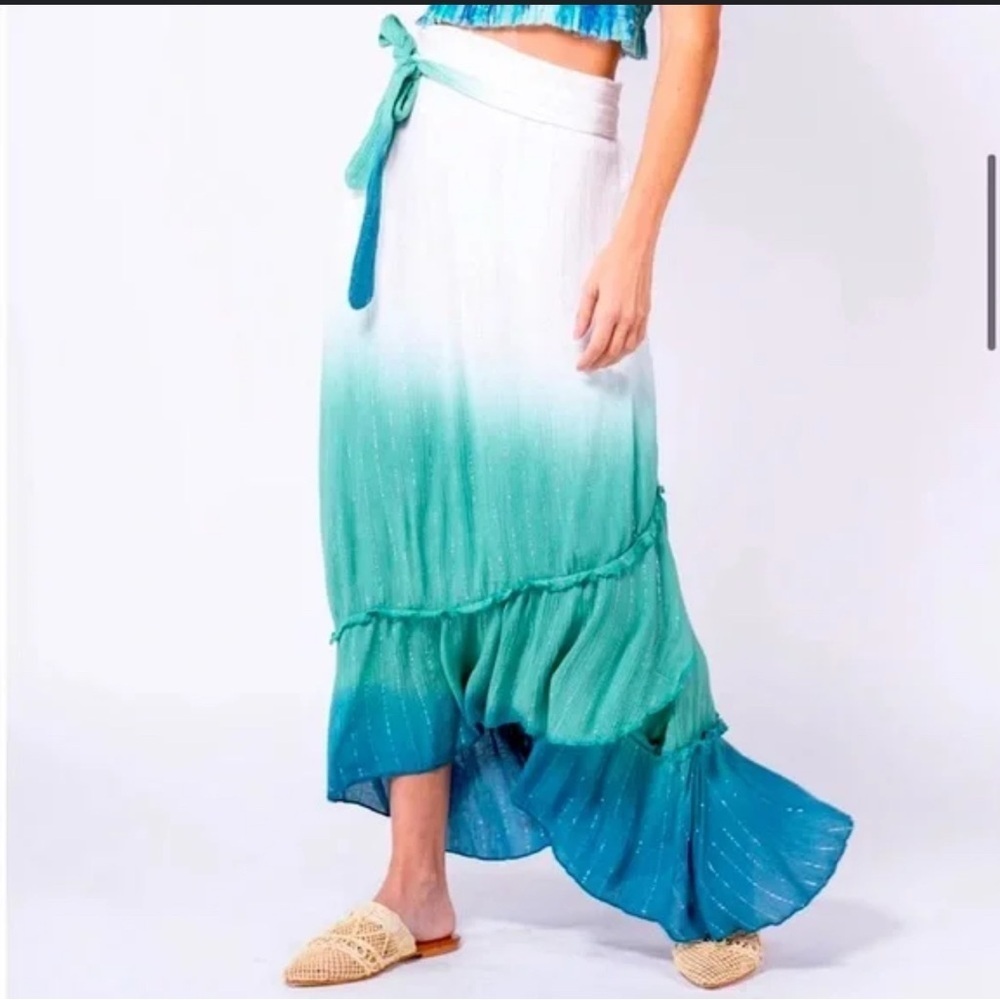 Z L Ombre silver threaded wrap Skirt